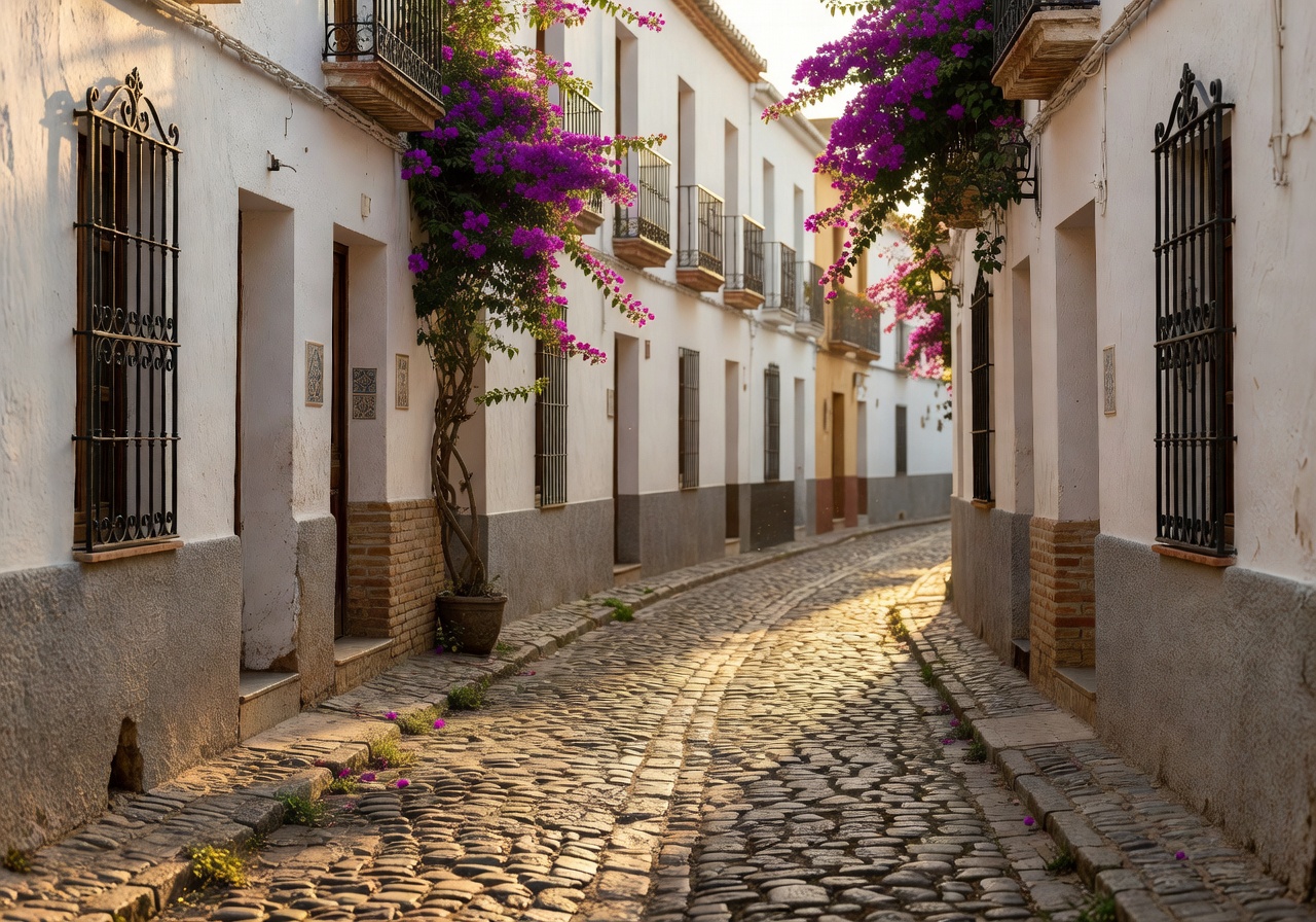 Cobblestone alleyway in Andalusia