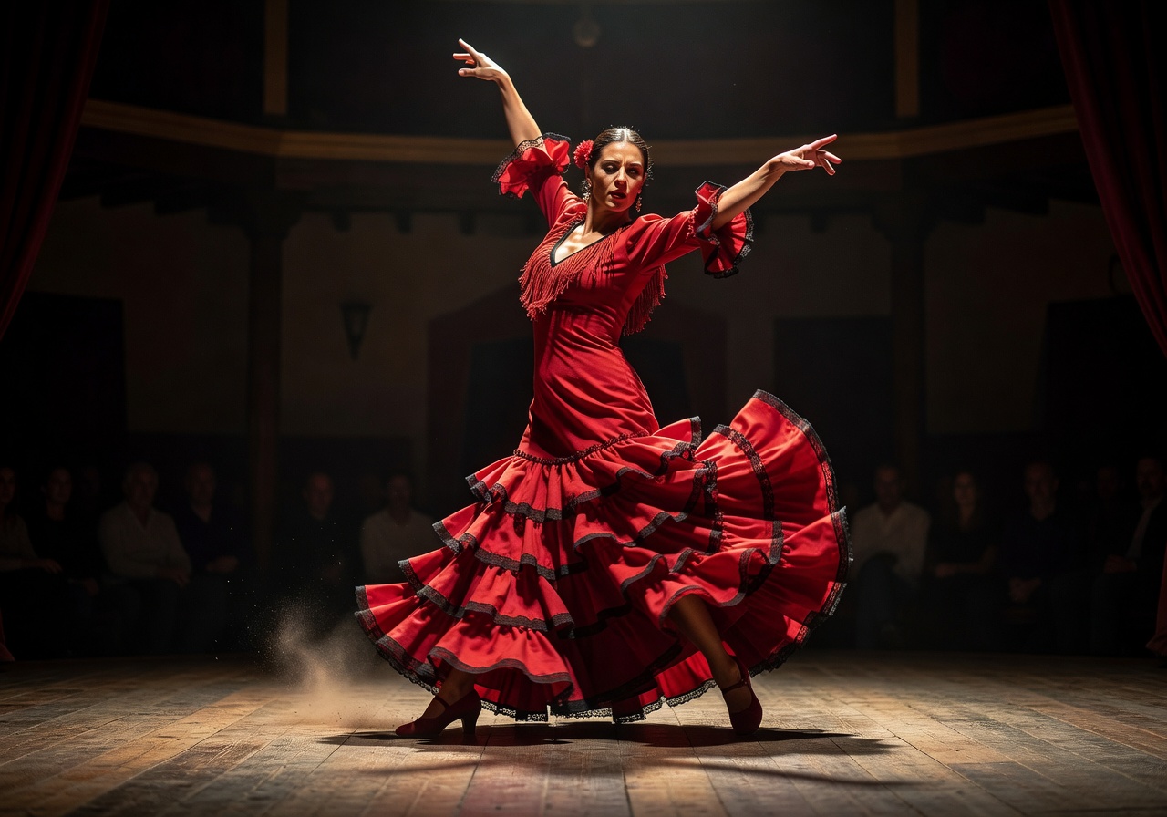 Flamenco dancer in red dress