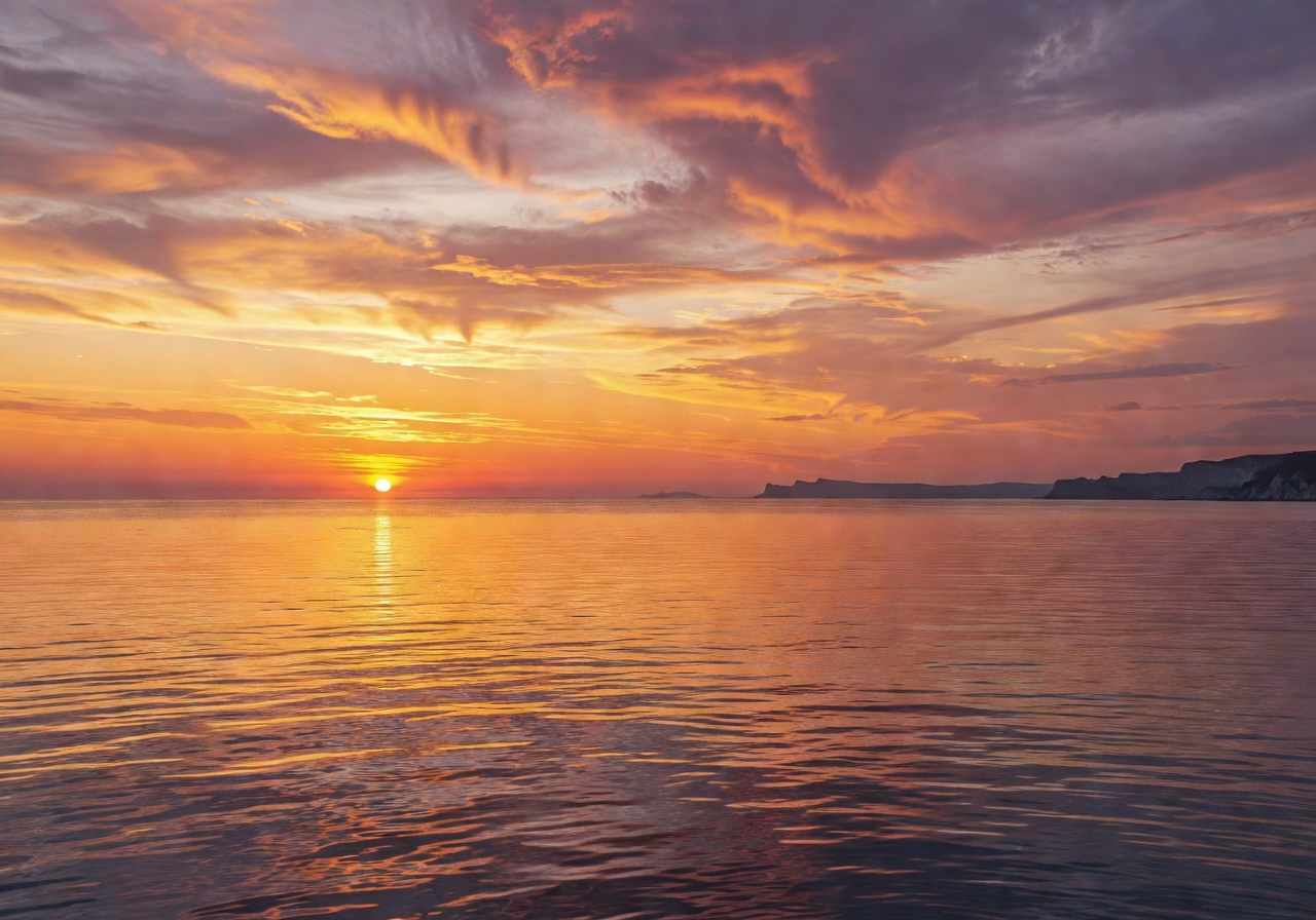Sunset over the Mediterranean sea